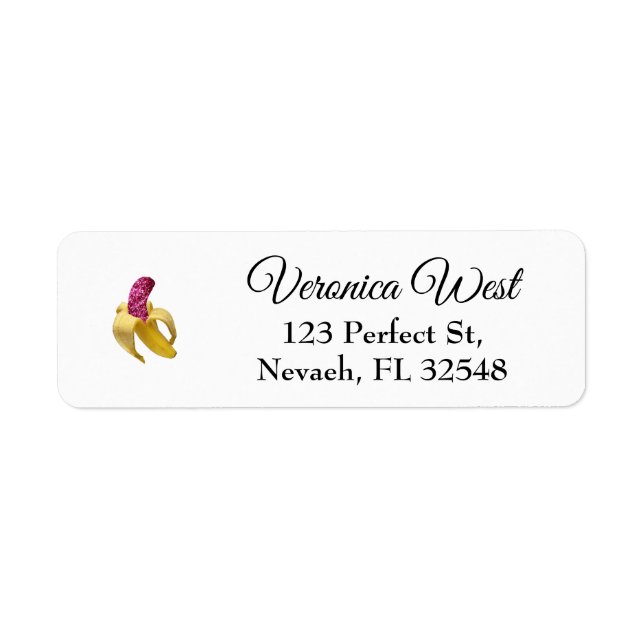 Etiqueta Banana com brilho rosa sujo parece deliciosa (Frente)