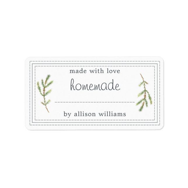 Etiqueta Banda Branca Feita Russa Pode Pinar Sprig (Frente)