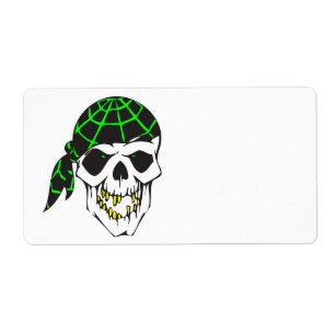 Etiqueta bandana crânio mau