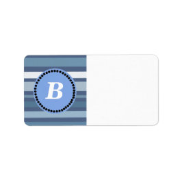 Etiqueta Bandas Azuis com Monograma