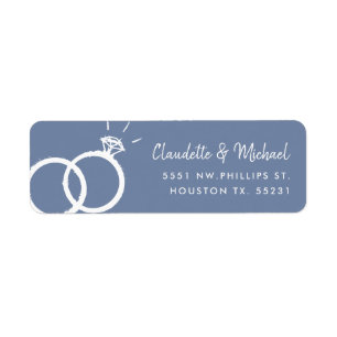Etiqueta Bandas de Casamento + Script Azul-pomba