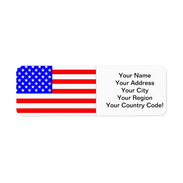 Etiqueta Bandeira Americana (Frente)
