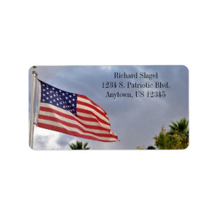 Etiqueta Bandeira Americana com Nudy Sky EUA Patriótica