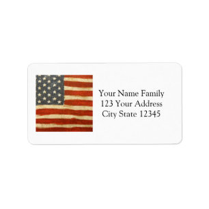 Etiqueta Bandeira americana da glória velha