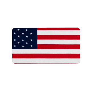 Etiqueta Bandeira Americana Magicamente Bandeira