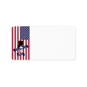 Etiqueta Bandeira Americana Patriótica