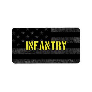 Etiqueta Bandeira Americana Subjugada por Infantaria