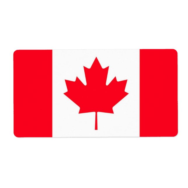 Etiqueta Bandeira canadense. CANADÁ. Envio  (Frente)