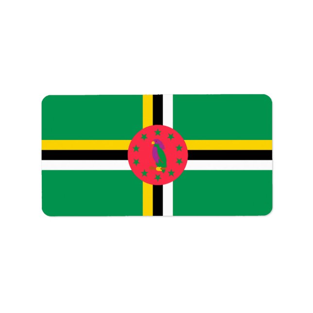 Etiqueta Bandeira da Domínica (Frente)