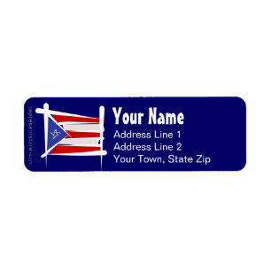 Etiqueta Bandeira da escova de Puerto Rico