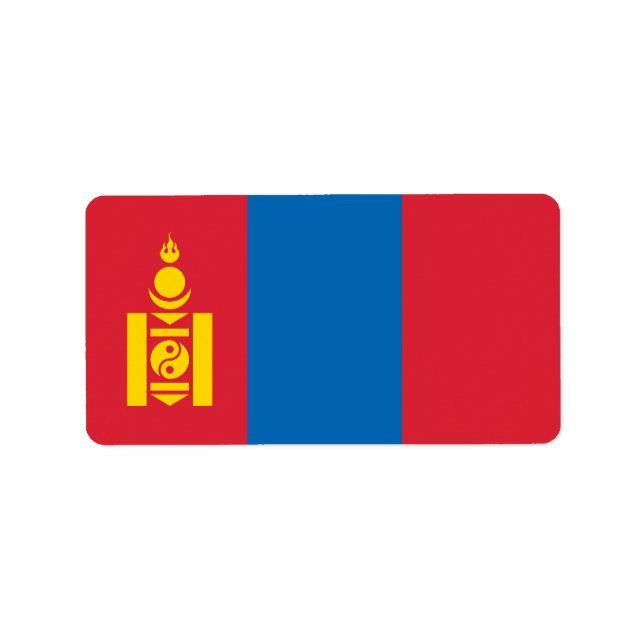 Etiqueta Bandeira da Mongólia (Frente)