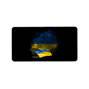 Etiqueta bandeira da Ucrânia
