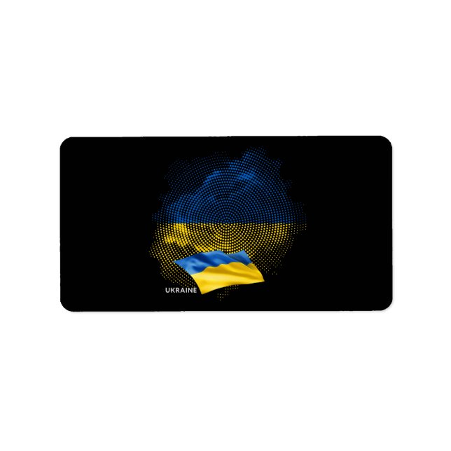 Etiqueta bandeira da Ucrânia (Frente)