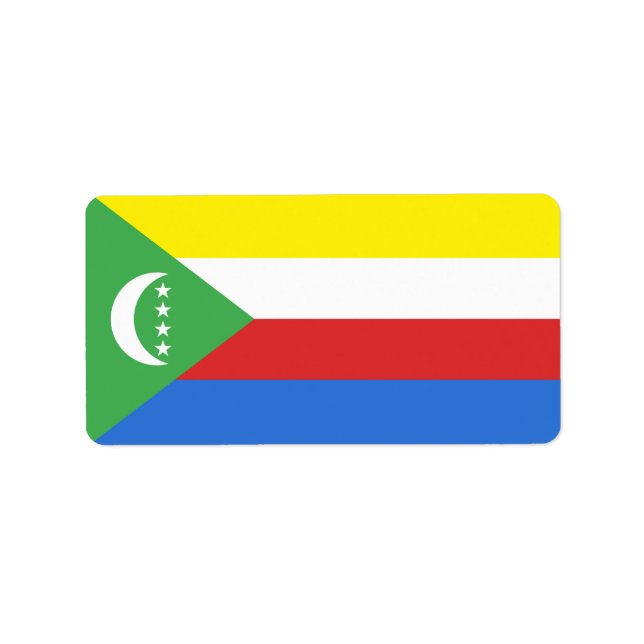 Etiqueta Bandeira das Comores (Frente)
