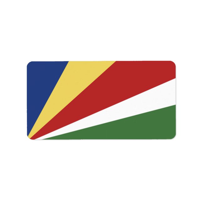 Etiqueta Bandeira das Seychelles (Frente)