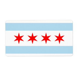 Etiqueta Bandeira de Chicago