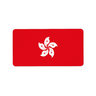 Etiqueta Bandeira de Hong Kong