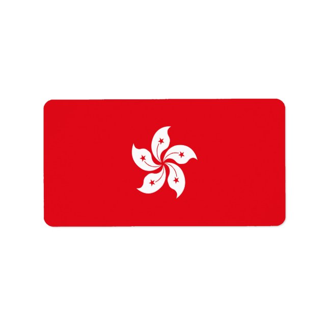 Etiqueta Bandeira de Hong Kong (Frente)