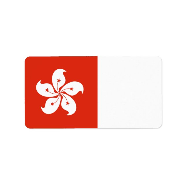 Etiqueta Bandeira de Hong Kong (Frente)
