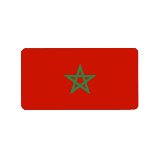 Etiqueta Bandeira de Marrocos (Frente)