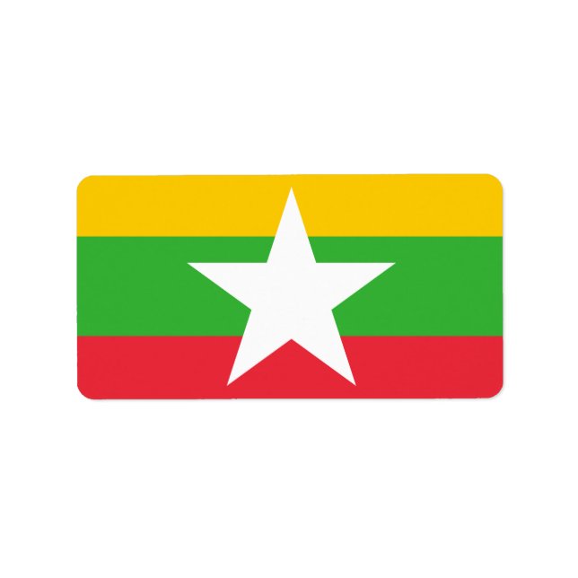 Etiqueta Bandeira de Mianmar (Frente)