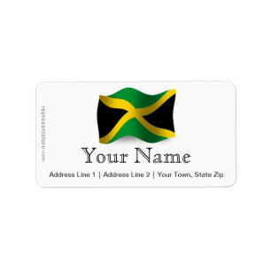 Etiqueta Bandeira de ondulação de Jamaica