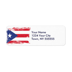 Etiqueta Bandeira de Puerto Rico do Grunge
