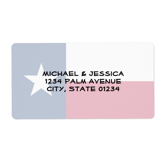 Etiqueta Bandeira do Estado do Texas (Frente)
