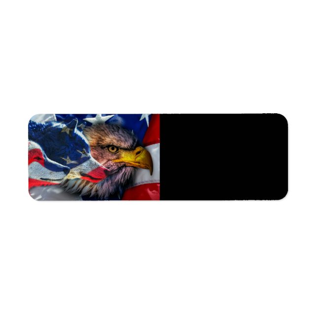 Etiqueta Bandeira do Lobo Bald Americano (Frente)