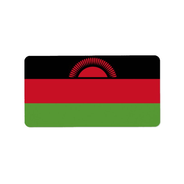 Etiqueta Bandeira do Malawi (Frente)