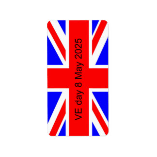 Etiqueta Bandeira do Reino Unido VE dia 2025