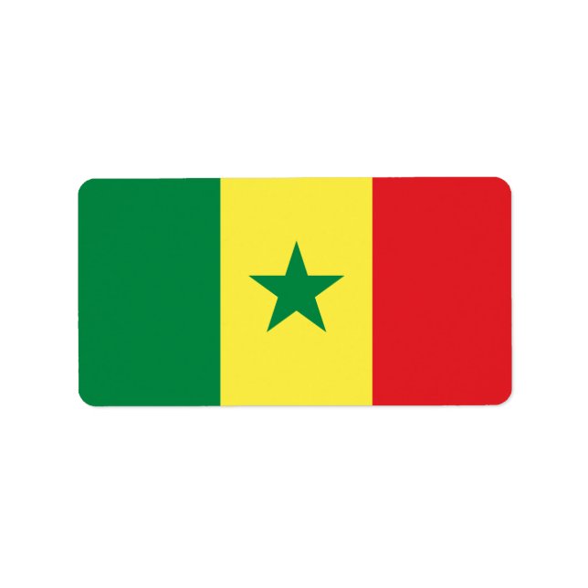 Etiqueta Bandeira do Senegal (Frente)