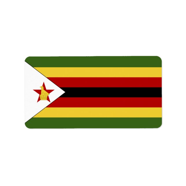 Etiqueta Bandeira do Zimbabué (Frente)