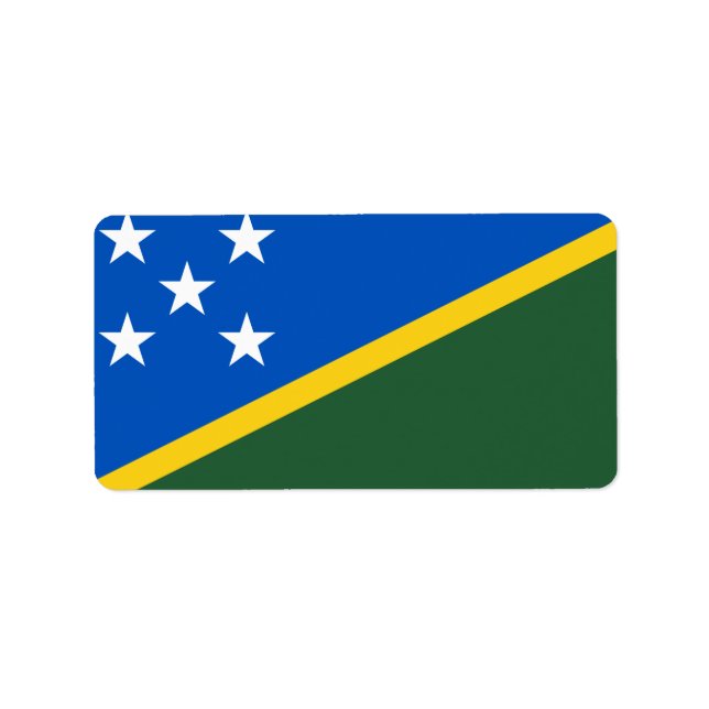 Etiqueta Bandeira dos Rótulos das Ilhas Salomão (Frente)