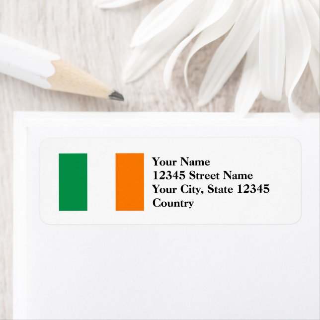 Etiqueta Bandeira irlandesa do Endereço de Retorno (Insitu)