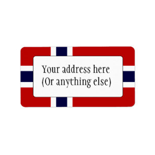 Etiqueta Bandeira norueguesa - Kongeriket Norge - Norsk Fla