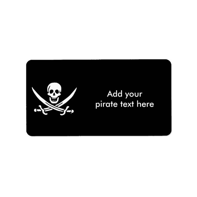 Etiqueta Bandeira pirata de Jolly roger (Frente)