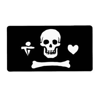 Etiqueta Bandeira Pirata Stede Bonnet Jolly Roger