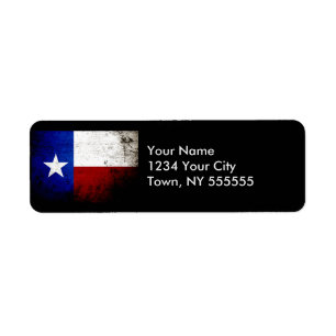 Etiqueta Bandeira preta do estado de Texas do Grunge