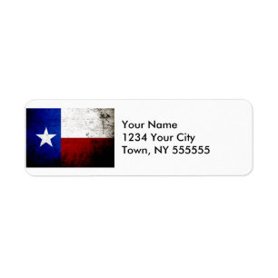 Etiqueta Bandeira preta do estado de Texas do Grunge