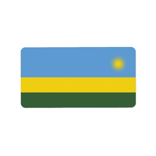 Etiqueta Bandeira Ruanda (Frente)