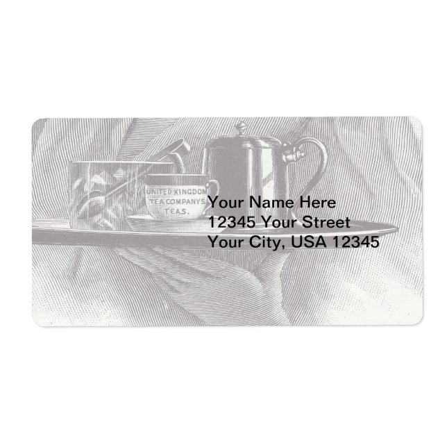 Etiqueta Bandeja de chá de vinheta (Frente)