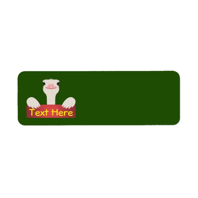 Etiqueta Banner de avestruz (Frente)