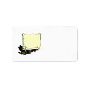 Etiqueta Banner de Vintage e Livro com Modelo de Vela