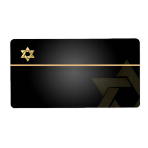 Etiqueta Bar Clássico PixDezines Mitzvah/black+gold/Shippi