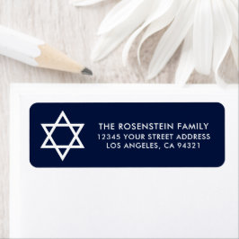 Etiqueta Bar Mitzvah and Bat Mitzvah Blue Address