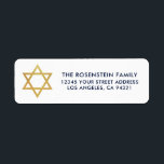 Etiqueta Bar Mitzvah and Bat Mitzvah Blue Gold Address<br><div class="desc">Bar Mitzvah and Bat Mitzvah Blue White Gold Address label</div>