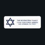 Etiqueta Bar Mitzvah and Bat Mitzvah Blue White Address<br><div class="desc">Bar Mitzvah and Bat Mitzvah Blue and White Address label</div>