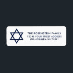Etiqueta Bar Mitzvah and Bat Mitzvah Blue White Address<br><div class="desc">Bar Mitzvah and Bat Mitzvah Blue and White Address label</div>