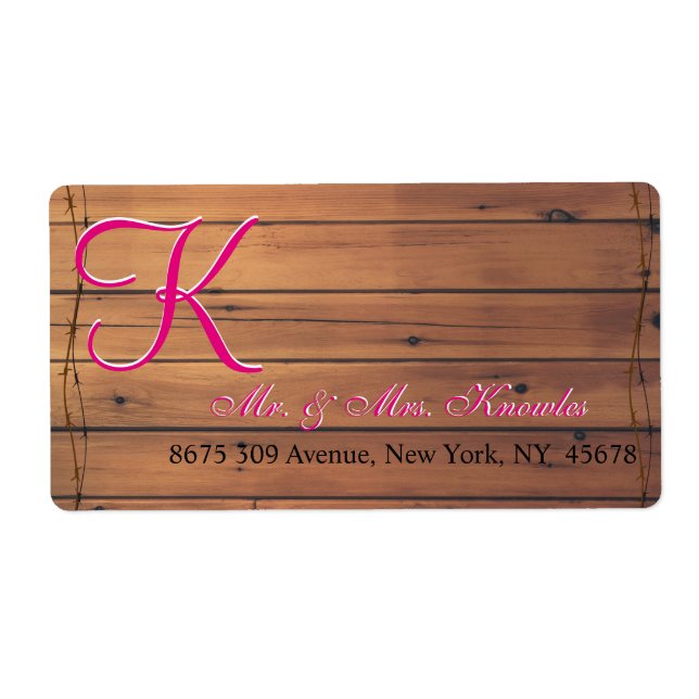 Etiqueta Barn Wall 3d Monogram (Frente)